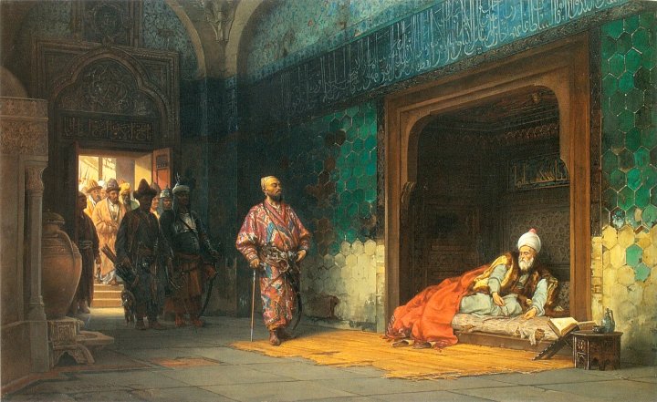 Bayezid as Timur's prisoner.