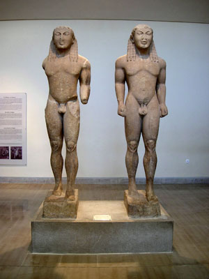 Kouros statues of Cleobis & Biton.