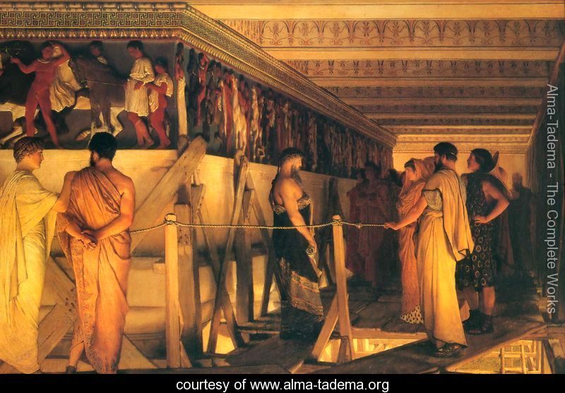 Phidias showing the frieze of the Parthenon to his friends