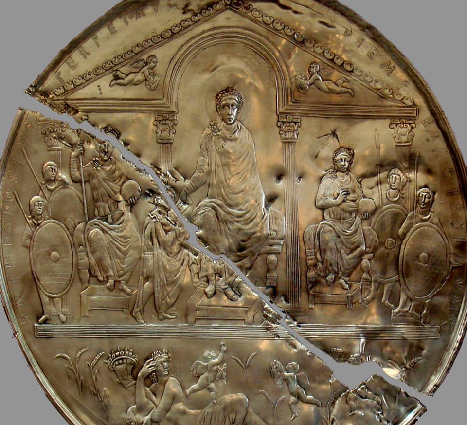 Theodosius I on a split plate.