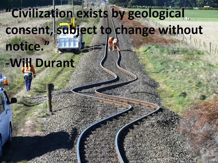 Civilization exists by geological consent, subject to change without notice.