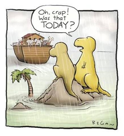 Tyrannosaurus Rex misses the Ark.
