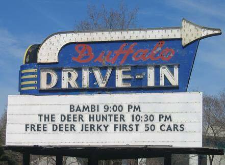 Sign at Buffalo drive-in.