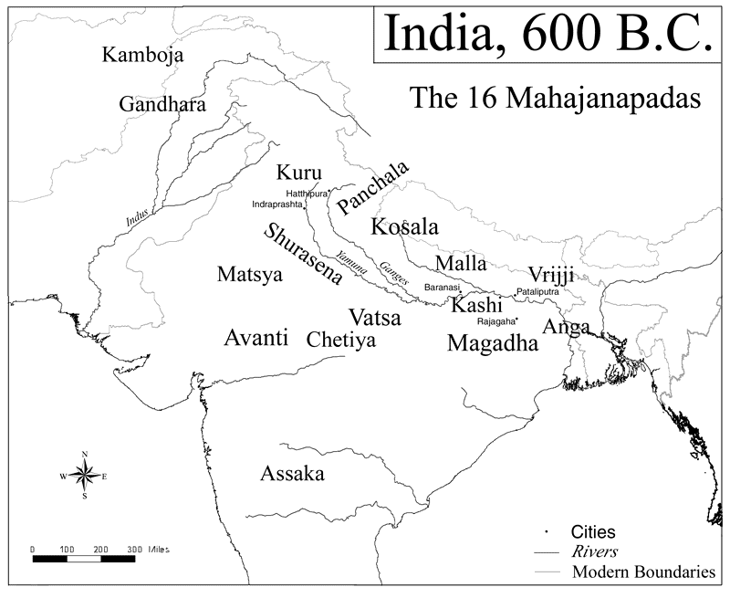 The 16 Mahajanapadas.