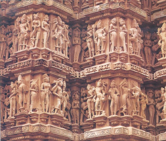 Khajuraho temple relief.