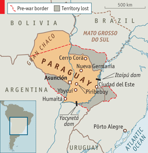 Map of Paraguay.