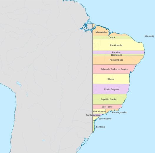 The captaincies of Brazil.