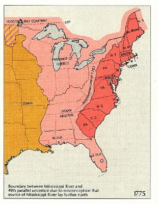 North America on the eve of the American Revolution.