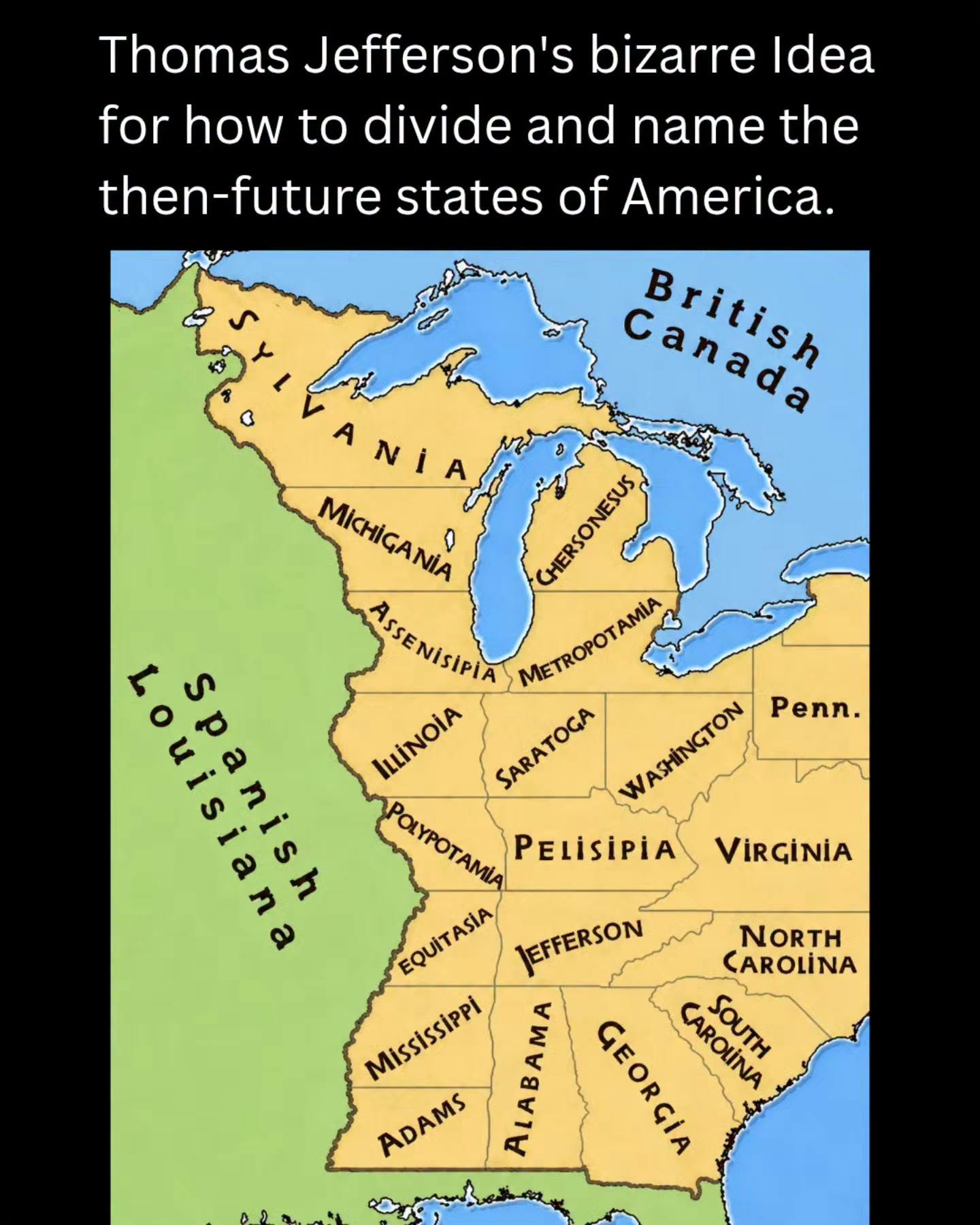 Jefferson's proposed 1784 map.