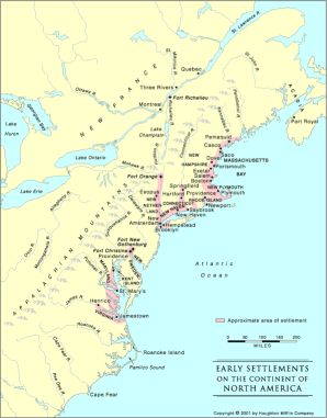 The settled area in 1650.