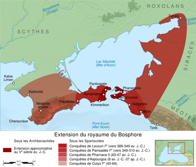 Thumbnail map of the Bosporan Kingdom.