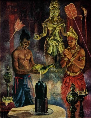 Jayavarman II and his high priest.